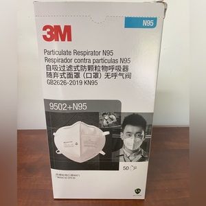 NEW- 50 count, 3M N95 + 9502 Particles Respirator Mask.